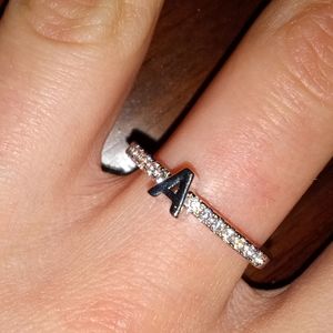 NWT A initial adjustable women's ring.